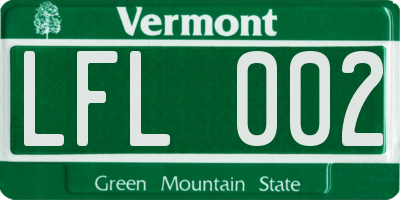 VT license plate LFL002