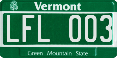 VT license plate LFL003