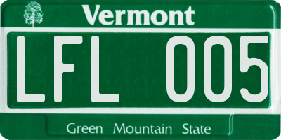 VT license plate LFL005