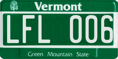 VT license plate LFL006