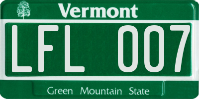 VT license plate LFL007