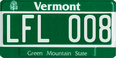 VT license plate LFL008