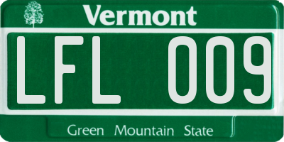 VT license plate LFL009