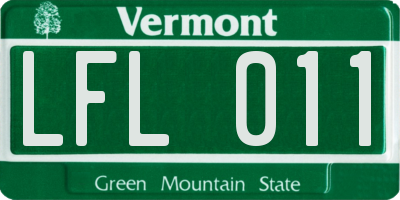 VT license plate LFL011