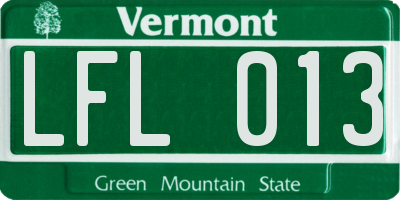 VT license plate LFL013