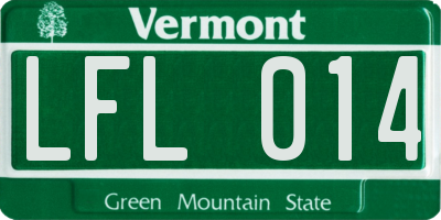 VT license plate LFL014