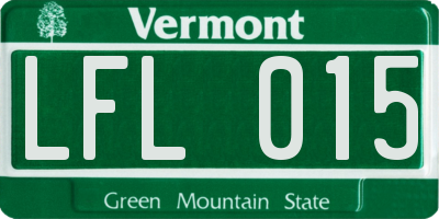 VT license plate LFL015