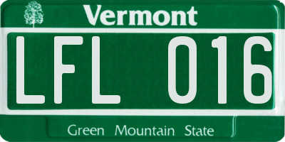 VT license plate LFL016