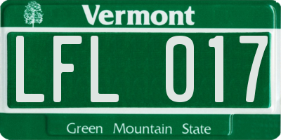 VT license plate LFL017