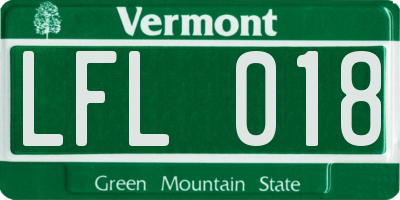 VT license plate LFL018