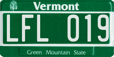 VT license plate LFL019
