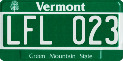 VT license plate LFL023