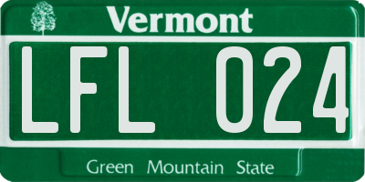 VT license plate LFL024