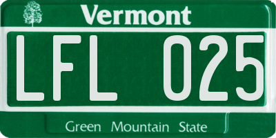 VT license plate LFL025