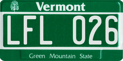 VT license plate LFL026