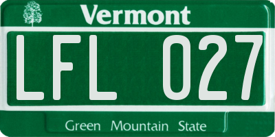 VT license plate LFL027