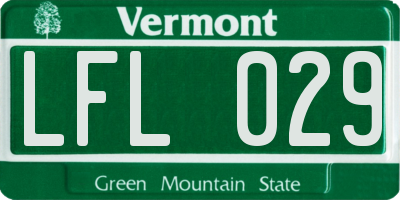 VT license plate LFL029