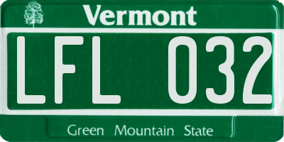 VT license plate LFL032
