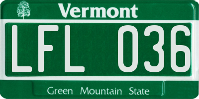 VT license plate LFL036