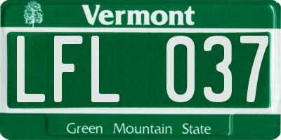 VT license plate LFL037