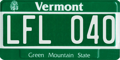 VT license plate LFL040