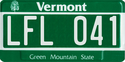 VT license plate LFL041