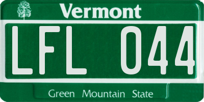 VT license plate LFL044