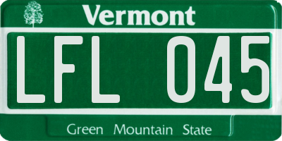 VT license plate LFL045