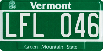 VT license plate LFL046
