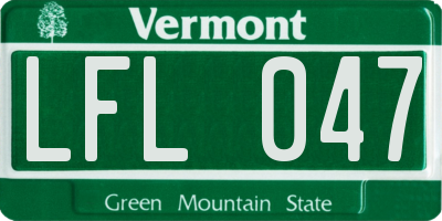 VT license plate LFL047