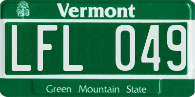 VT license plate LFL049