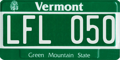 VT license plate LFL050