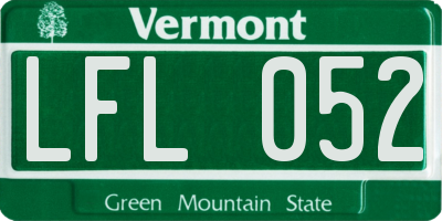 VT license plate LFL052