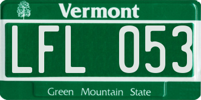 VT license plate LFL053