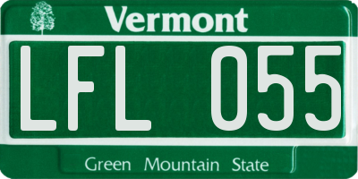 VT license plate LFL055