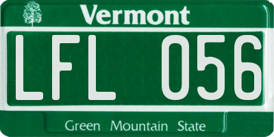 VT license plate LFL056