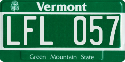 VT license plate LFL057