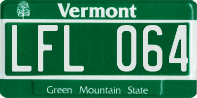 VT license plate LFL064