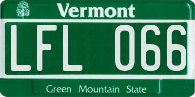 VT license plate LFL066