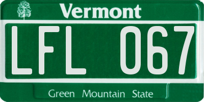 VT license plate LFL067