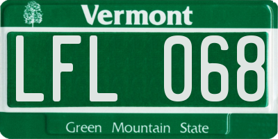 VT license plate LFL068