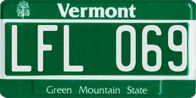 VT license plate LFL069