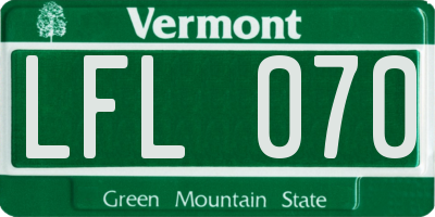 VT license plate LFL070