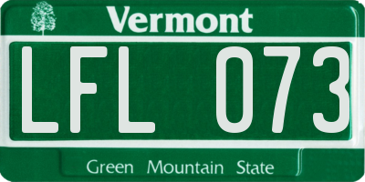 VT license plate LFL073