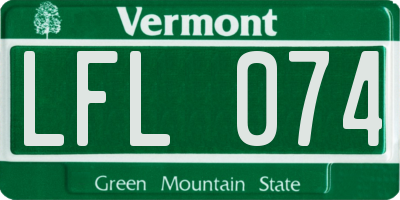 VT license plate LFL074