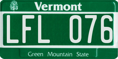 VT license plate LFL076