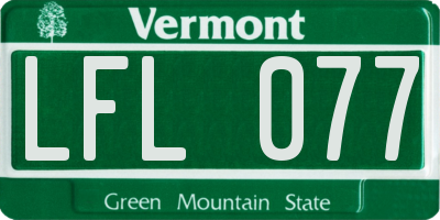VT license plate LFL077
