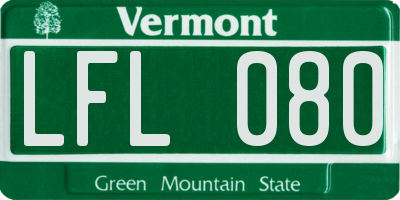 VT license plate LFL080