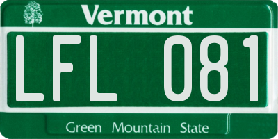 VT license plate LFL081