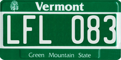 VT license plate LFL083